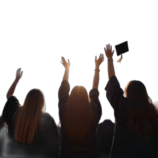 staff, graduation, graduates, throwing transparent PNG cut-out
