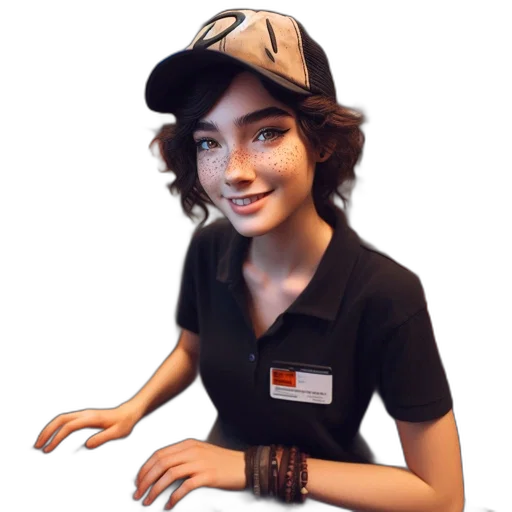 staff, hat, robot, face, 3d render, photorealistic, cartoon, concept art transparent PNG cut-out