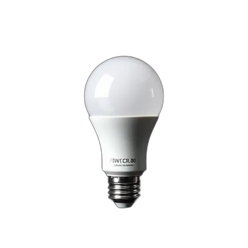 white, led, light, bulb, smooth, surface, visible, screw transparent PNG cut-out