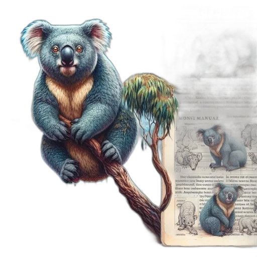 animal, creature, staff, concept art, photorealistic, watercolor, 3d render, forest transparent PNG cut-out
