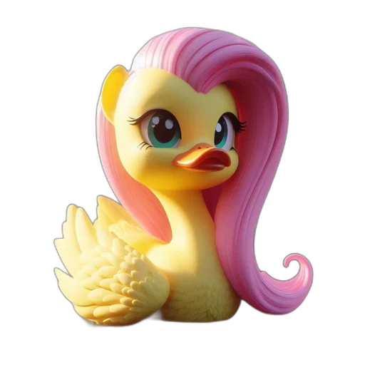 creature, animal, 3d render, enchanting, hybrid, part-duck, part-pony, exhibits transparent PNG cut-out