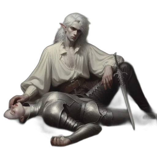 sword, staff, creature, fantasy art, concept art, pixel art, photorealistic, monochrome transparent PNG cut-out