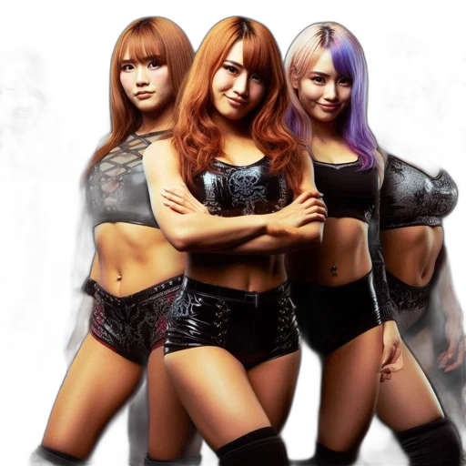 photorealistic, concept art, 3d render, fantasy art, six, women, dressed, athletic transparent PNG cut-out