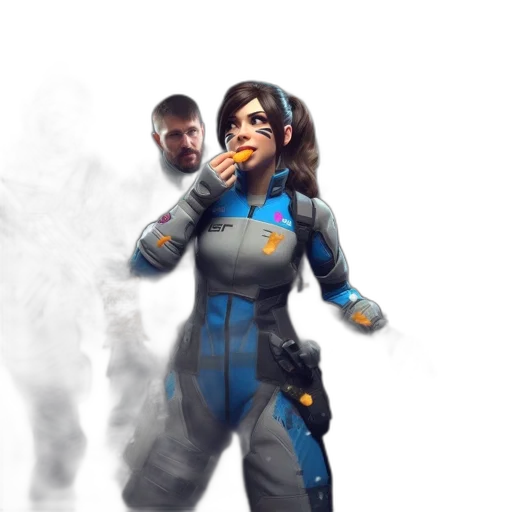 staff, weapon, jacket, robot, concept art, cyberpunk, 3d render, pixel art transparent PNG cut-out
