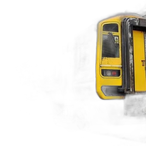 car, photorealistic, concept art, 3d render, colorful, train, purple, yellow transparent PNG cut-out