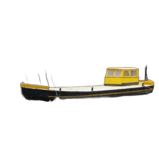 weapon, 3d render, photorealistic, concept art, yellow, black, boat, sits transparent PNG cut-out