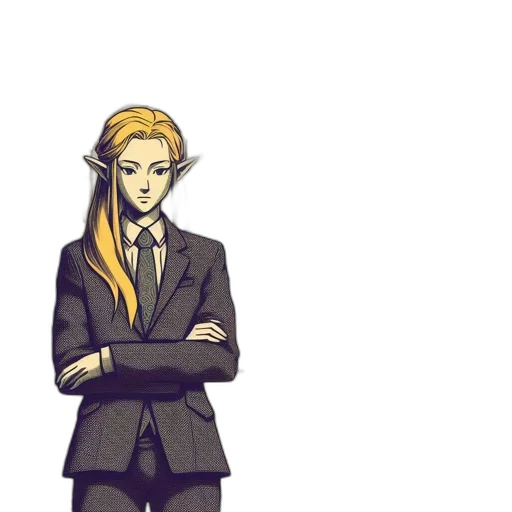 staff, jacket, pixel art, cartoon, concept art, anime, golden, dark transparent PNG cut-out