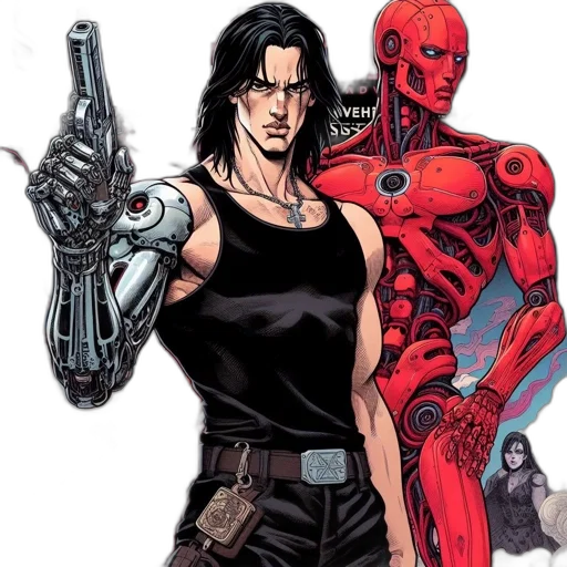 weapon, comic book art, concept art, pixel art, cartoon, red, comic, book transparent PNG cut-out