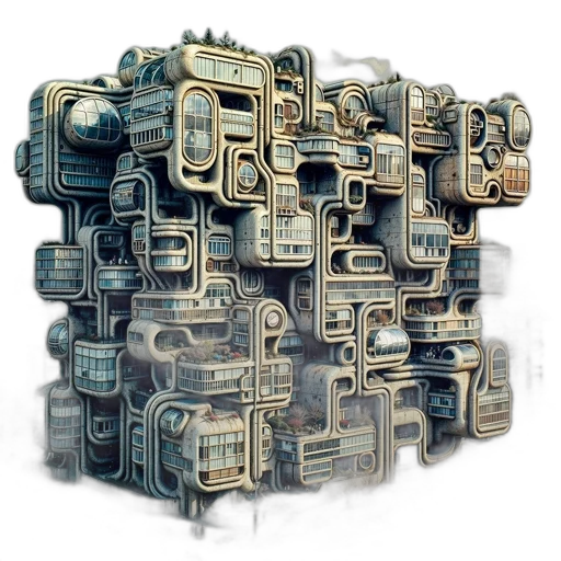 robot, building, furniture, mask, concept art, 3d render, pixel art, cyberpunk transparent PNG cut-out