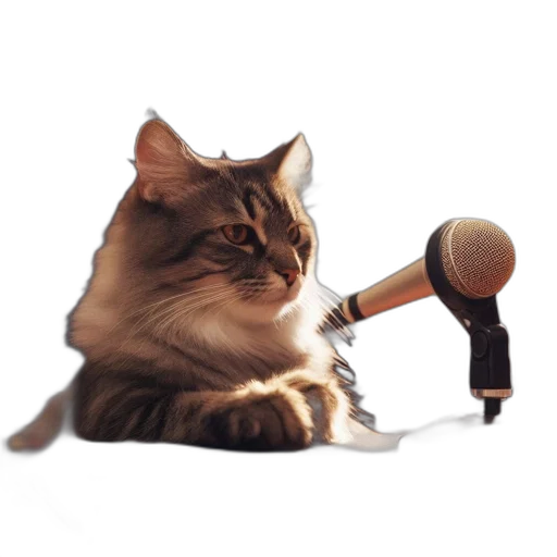 staff, animal, weapon, photorealistic, concept art, 3d render, cat, sits transparent PNG cut-out