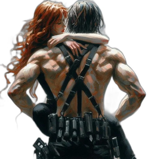 weapon, concept art, cyberpunk, comic book art, fantasy art, fire, strong, man transparent PNG cut-out