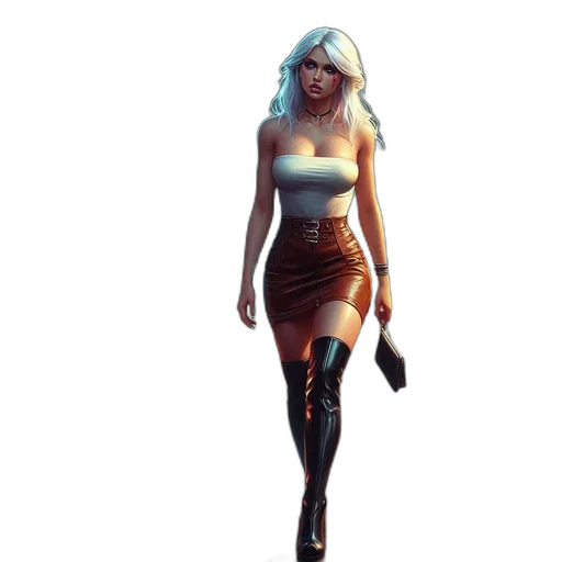 dress, staff, concept art, 3d render, fantasy art, comic book art, earth tones, dark transparent PNG cut-out