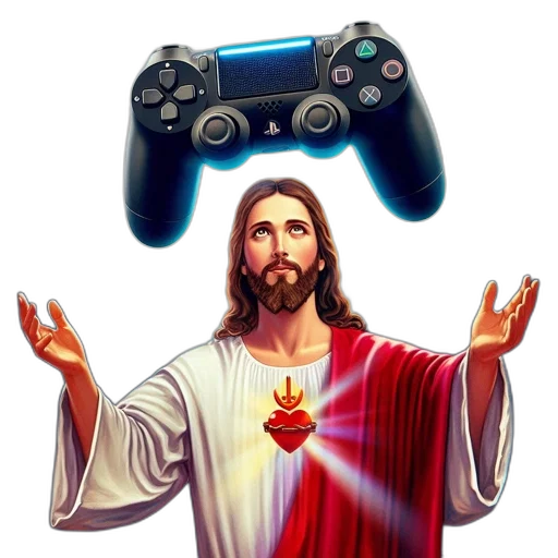 weapon, pixel art, 3d render, concept art, photorealistic, jesus, christ, depicted transparent PNG cut-out