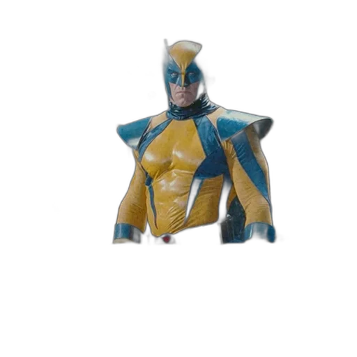robot, mask, jacket, animal, 3d render, concept art, comic book art, blue transparent PNG cut-out