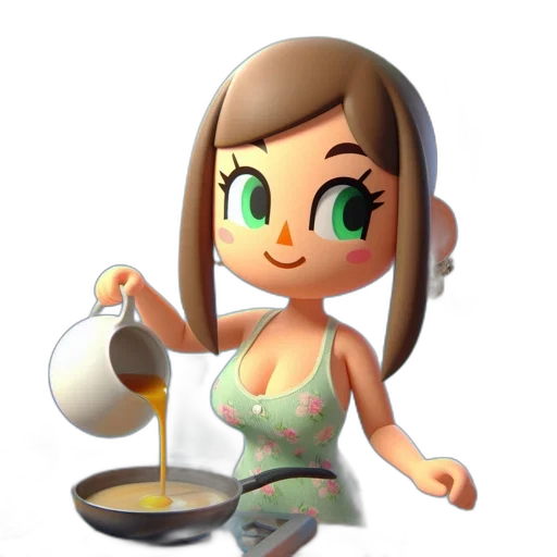 food, dress, jewelry, staff, 3d render, cartoon, concept art, pixel art transparent PNG cut-out