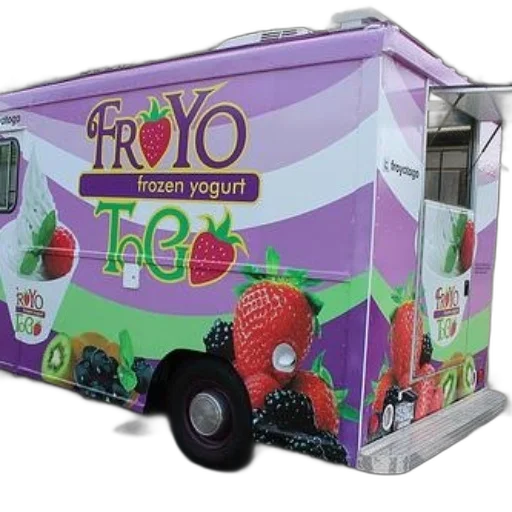 food, vibrant, truck, purple, green, color, scheme, advertises transparent PNG cut-out