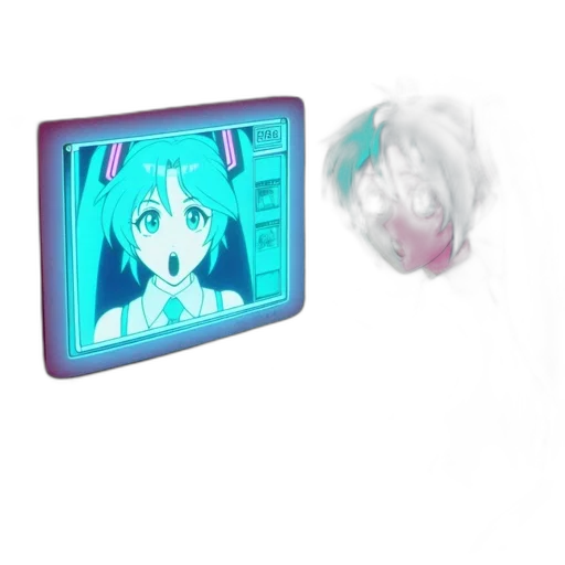 mask, weapon, robot, face, vaporwave, anime, 3d render, concept art transparent PNG cut-out