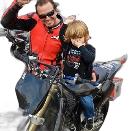 jacket, photorealistic, man, red, sunglasses, sits, motorcycle, young transparent PNG cut-out