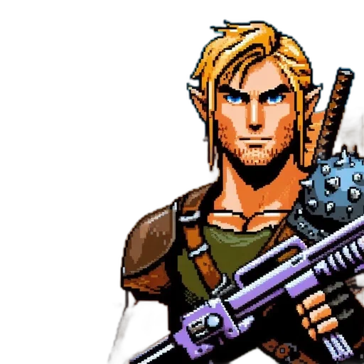 weapon, staff, pixel art, comic book art, concept art, fantasy art, pixelated, image transparent PNG cut-out