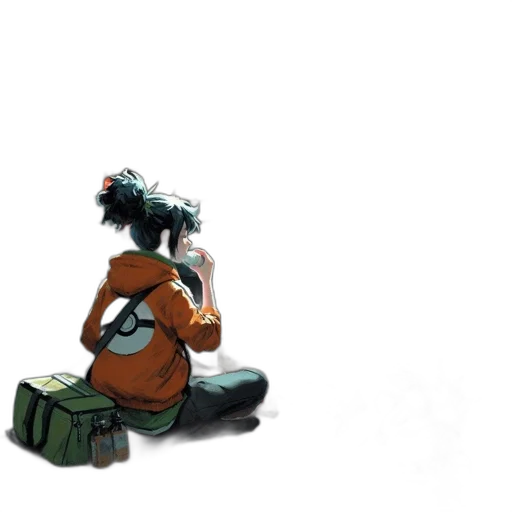 robot, jacket, staff, weapon, concept art, 3d render, pixel art, cyberpunk transparent PNG cut-out