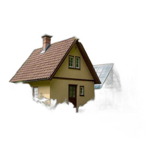 building, furniture, 3d render, photorealistic, concept art, fog, quaint, house transparent PNG cut-out