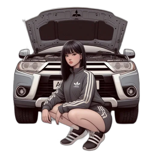 car, jacket, weapon, robot, anime, photorealistic, cartoon, concept art transparent PNG cut-out