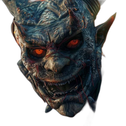 mask, face, creature, dragon, concept art, 3d render, fantasy art, photorealistic transparent PNG cut-out