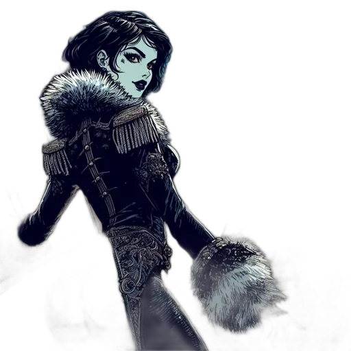 fantasy art, concept art, comic book art, watercolor, snow, monochrome, dark, blue transparent PNG cut-out