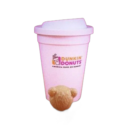 food, 3d render, vaporwave, dunkin, donuts, coffee, cup, cute transparent PNG cut-out