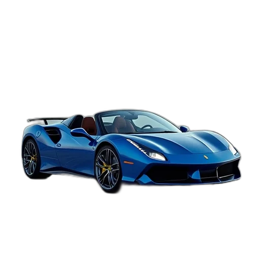 car, 3d render, photorealistic, blue transparent PNG cut-out