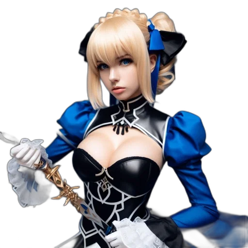 staff, fantasy art, concept art, 3d render, anime, blue, monochrome, woman transparent PNG cut-out