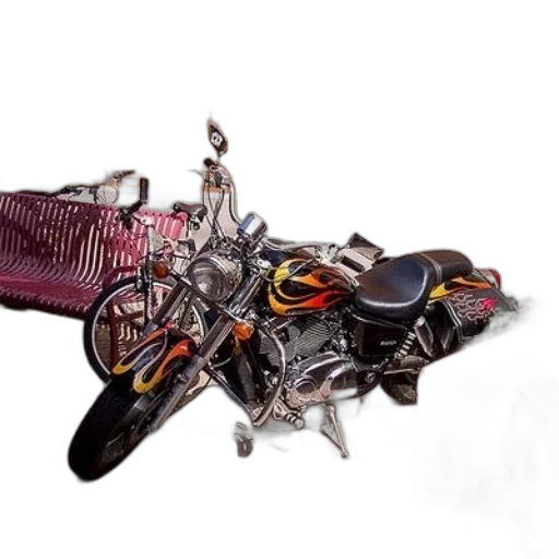 shoes, jewelry, weapon, car, 3d render, concept art, photorealistic, motorcycle transparent PNG cut-out
