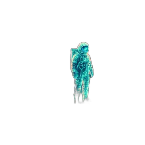 jacket, robot, creature, dress, 3d render, vaporwave, pixel art, concept art transparent PNG cut-out