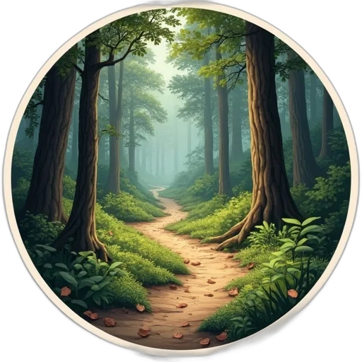 concept art, photorealistic, fantasy art, oil painting, forest, fog, night, green transparent PNG cut-out