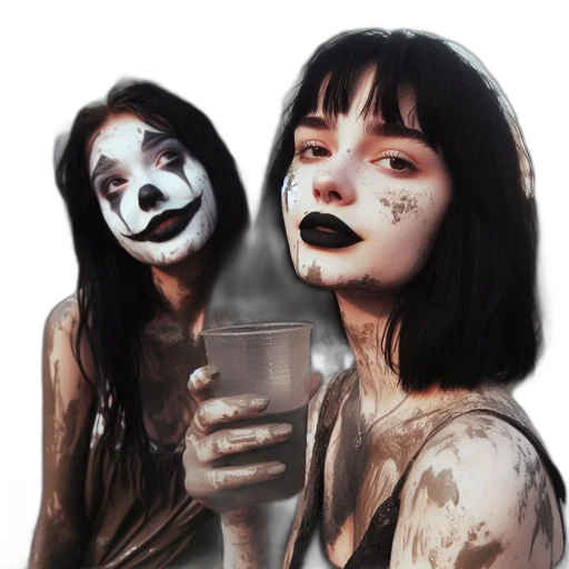 mask, face, creature, photorealistic, concept art, oil painting, watercolor, monochrome transparent PNG cut-out