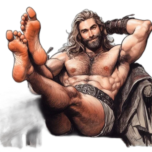 shoes, fantasy art, photorealistic, comic book art, concept art, muscular, figure, long transparent PNG cut-out