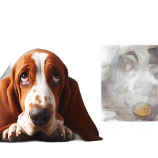 photorealistic, oil painting, concept art, 3d render, indoors, shot, features, basset transparent PNG cut-out