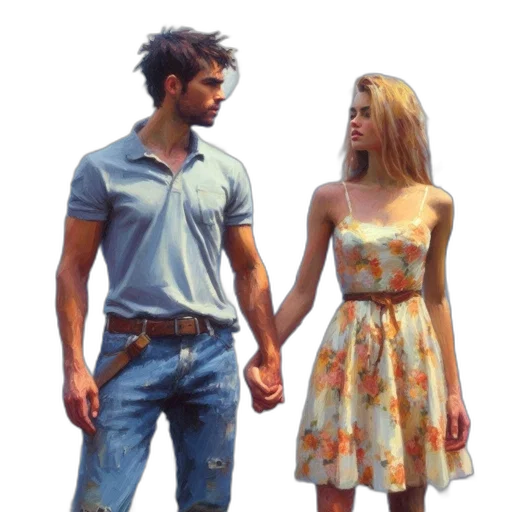 dress, concept art, photorealistic, oil painting, 3d render, city street, forest, beach transparent PNG cut-out