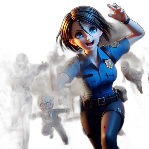 staff, concept art, comic book art, 3d render, cartoon, blue, urban, night transparent PNG cut-out