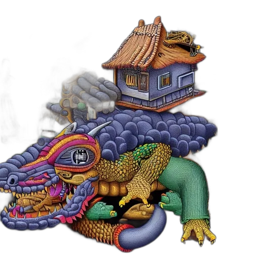 dragon, creature, concept art, 3d render, photorealistic, fantasy art, colorful, elaborate transparent PNG cut-out