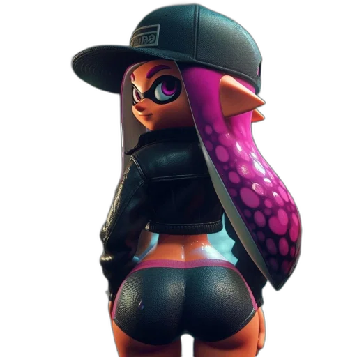 jacket, hat, dress, animal, concept art, 3d render, cyberpunk, vaporwave transparent PNG cut-out