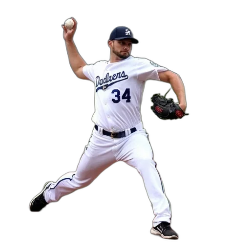 animal, baseball, player, white, uniform, number, pitching, field transparent PNG cut-out