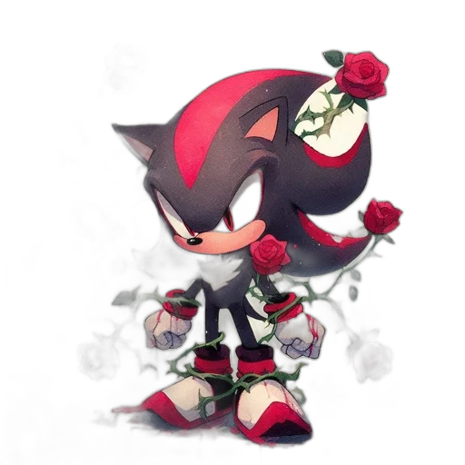 flower, pixel art, concept art, 3d render, cartoon, red, dark, monochrome transparent PNG cut-out