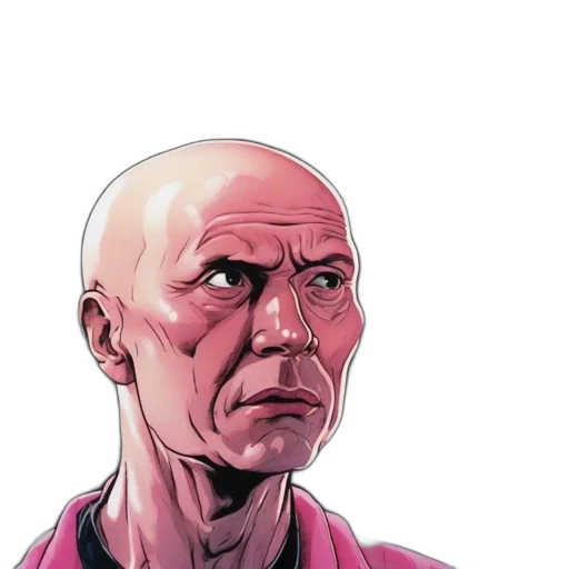 face, comic book art, concept art, illustrated transparent PNG cut-out