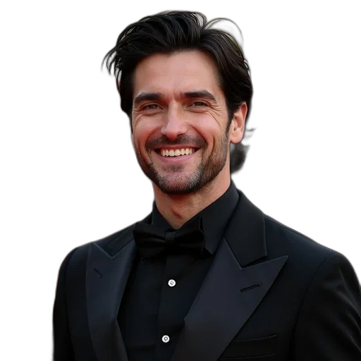 jacket, face, staff, hair, photorealistic, man, black, suit transparent PNG cut-out