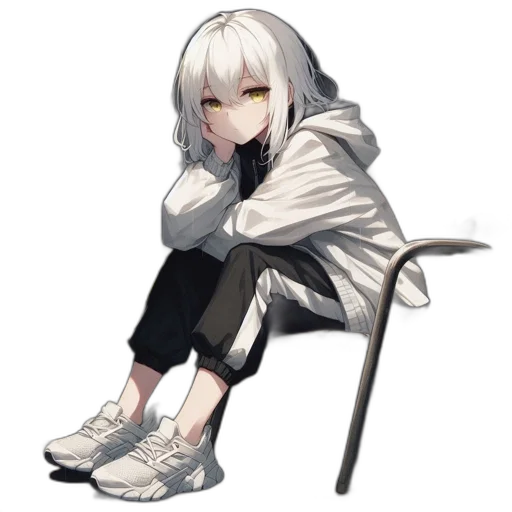 jacket, shoes, creature, staff, pixel art, concept art, anime, fantasy art transparent PNG cut-out