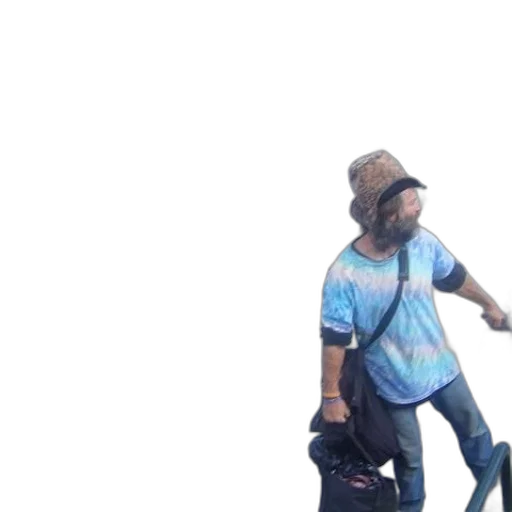 staff, hat, creature, jacket transparent PNG cut-out