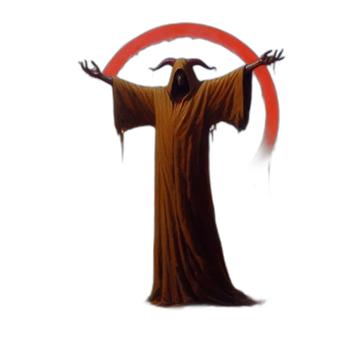 staff, dress, creature, concept art, fantasy art, open, field, beneath transparent PNG cut-out