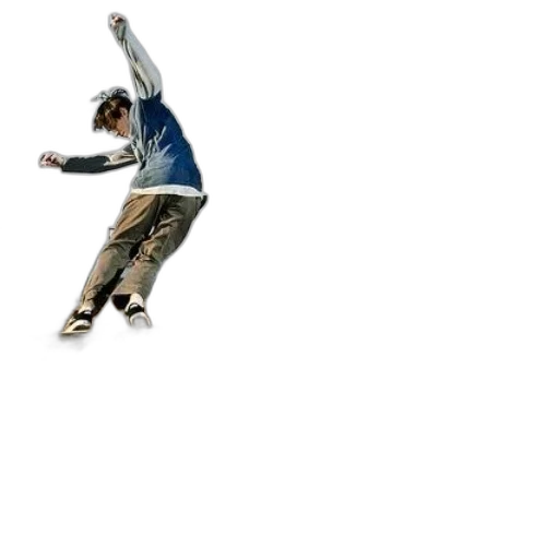 staff, jacket, shoes, 3d render, photorealistic, concept art, skateboarder, performs transparent PNG cut-out