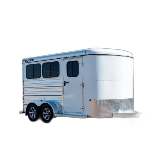 car, animal, 3d render, concept art, photorealistic, white, horse, trailer transparent PNG cut-out